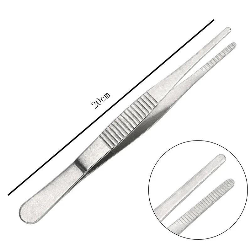 Elbow Straight Precision Thickened Stainless Steel Tweezers Anti-Iodine 12.5Cm-20Cm Long Tweezers Medical Tools