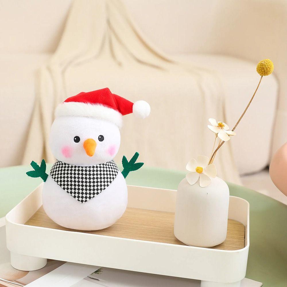 Fluffy Snowman Plush Toy Anime Xmas Ornament Creative Christmas Snowman Pendant  Kids Toys Present