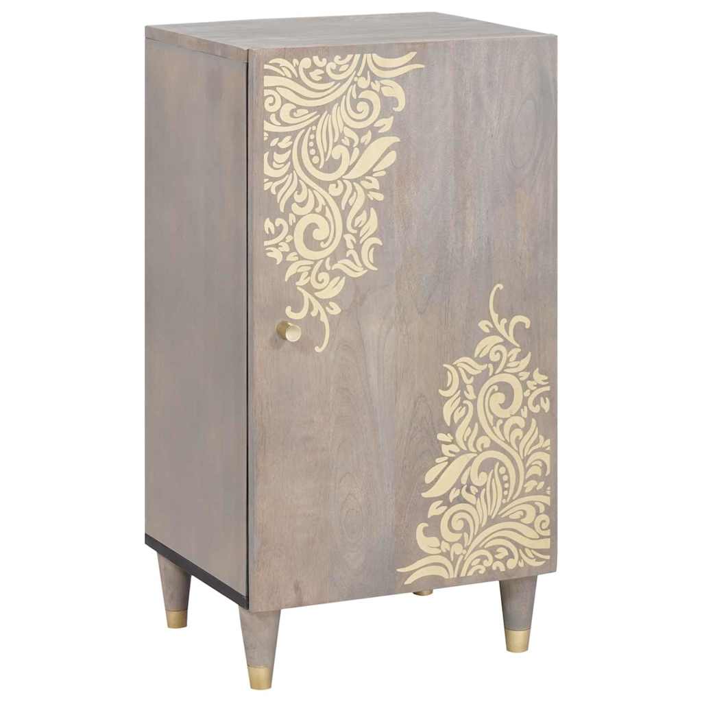 Sideboard Gray and Gold 40 x 33 x 75 cm Solid Mango Wood