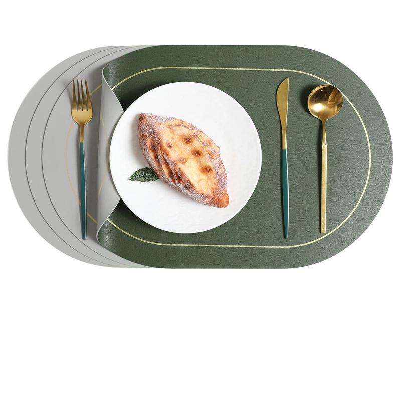Double-Sided Placemats Nordic Style Kitchen Dining Decor Waterproof Stain-Resistant Place Mats Tableware Pad