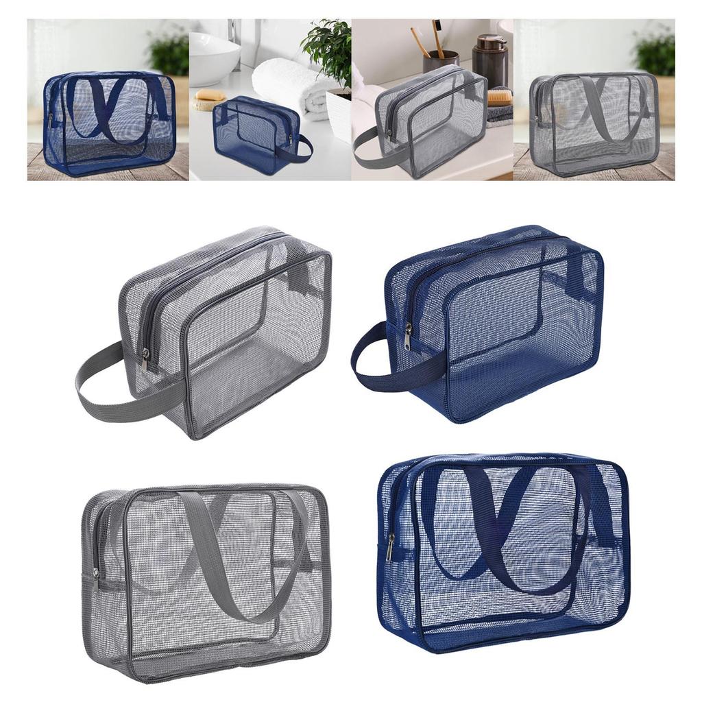 Mesh Toiletry Bag Portable Travel with Handle Storage Bag Shower Essentials Makeup Bag Bath Bag Gym Bag for Guys Women Men Girls