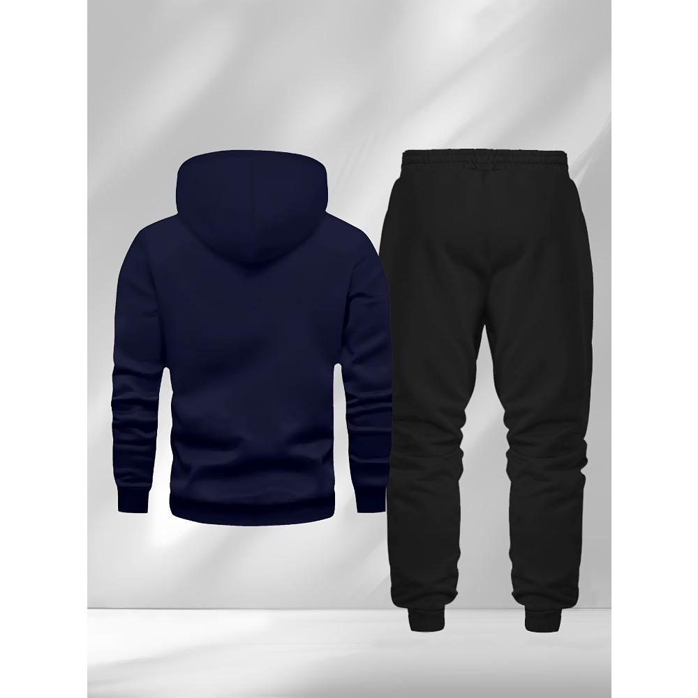 Men's New Sports and Leisure Fashion Printed Hooded Sweatshirt Spring and Autumn Sports Set 2 Piece Set, Unique and Irreplaceable Style