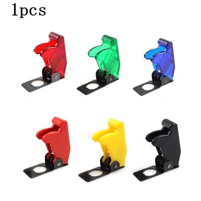 Vehicle LED Toggle Switch Cover with Missile Flick Protective Shell for 12V On/Off Switches Designed To Fit Car Dashboards