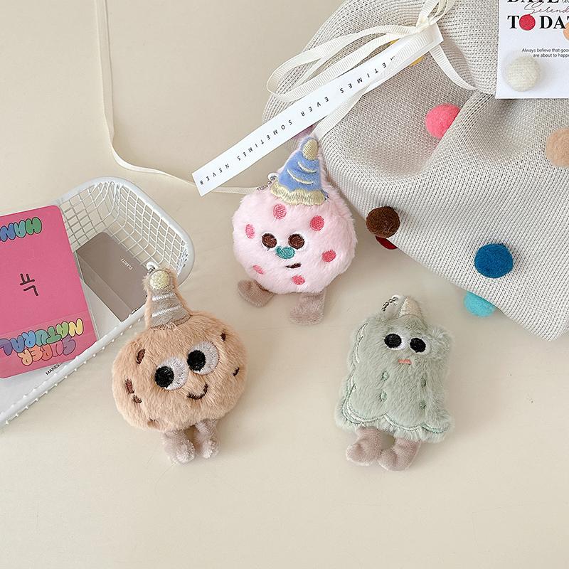 Creative Cartoon Plush Cookies Keychain Cute Stuffed Doll Lovely Bag Pendant Key Hanging Decoration For Girls Gift