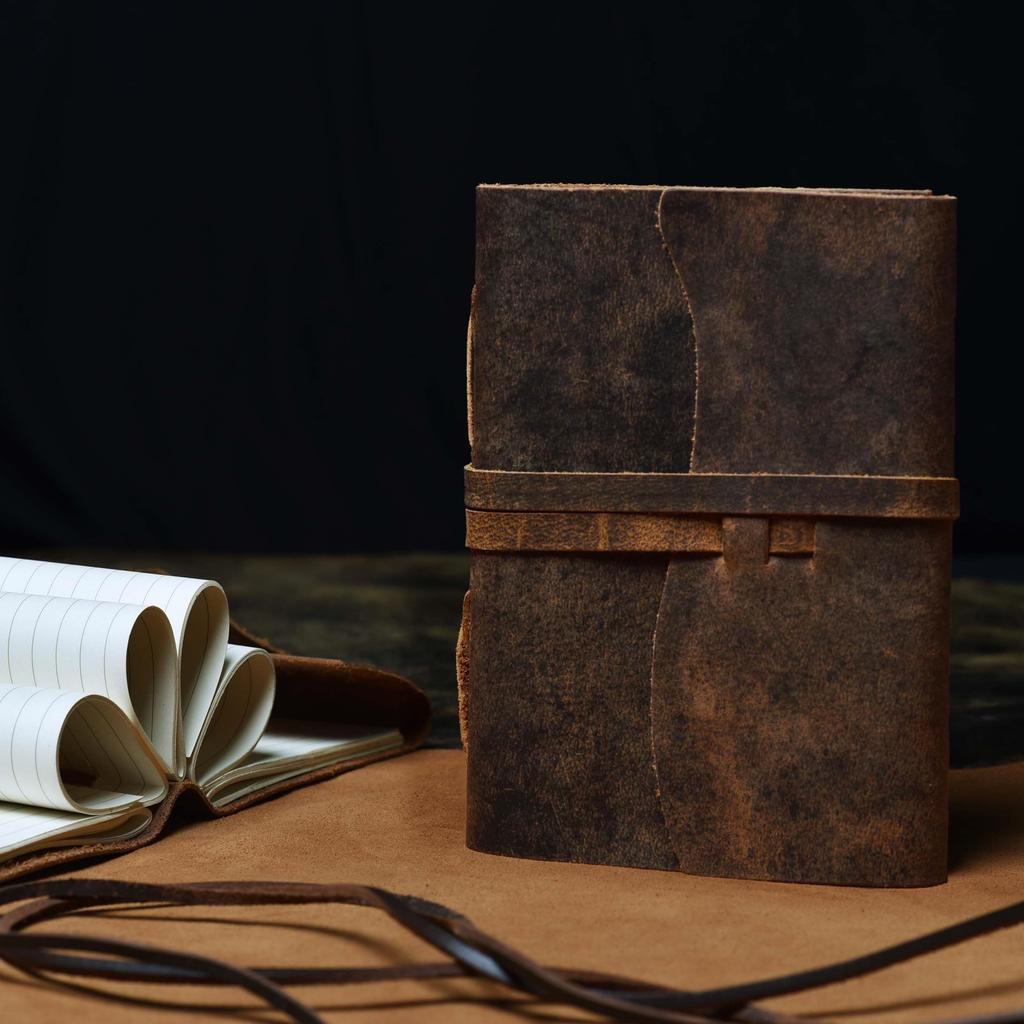 LEATER VILLAGE Vintage Leather 20x15 Brown 240 Pages of Lined Paper Perfect for and Personal Use Premium College Lined Notebook for Men and Women X 6