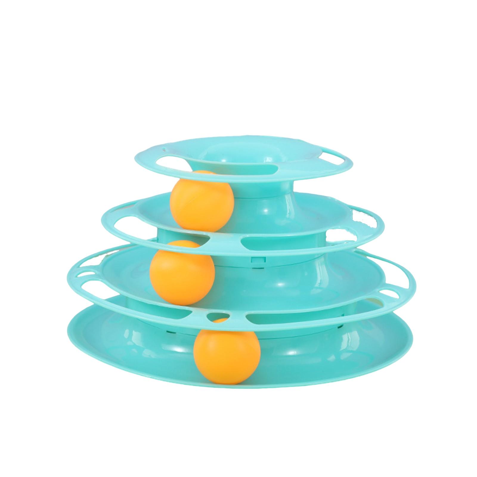 

Игрушка-стакан для кошек с тремя уровнями вращения для кошек, чтобы развлечь кошек One Size синий