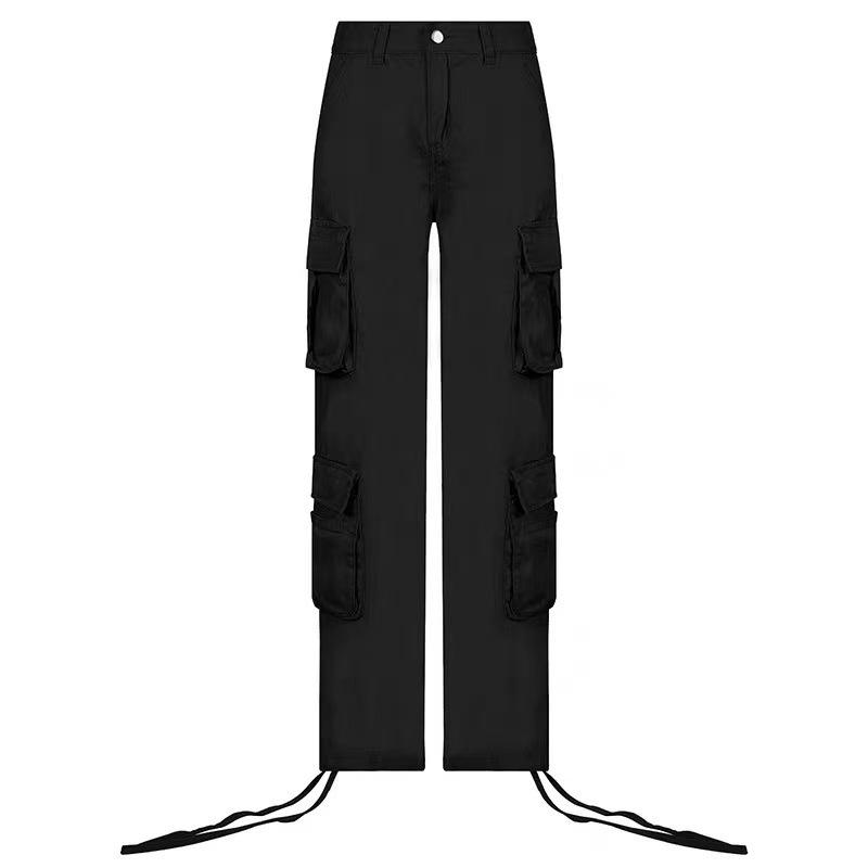 European & American Hip-Hop Style Women's Low Waist Workwear Denim Trousers