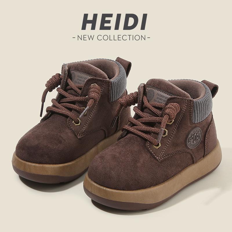 Kids Vintage British Style Soft Sole Low Top Ankle Boots Unisex Children Casual Shoes