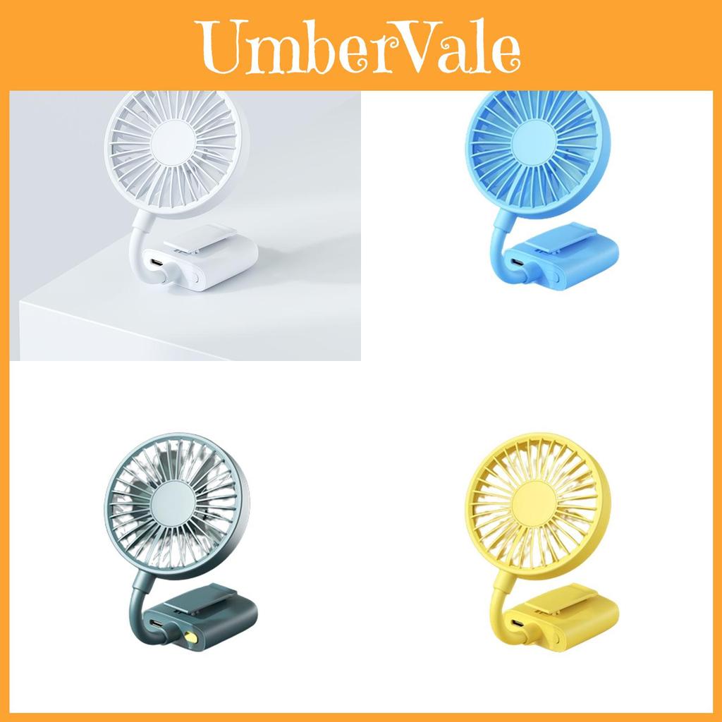 Mini Handheld Clip-on Fan With 3 Speed Levels Brushless Motor 1-3h Battery Life Cooling Function Green