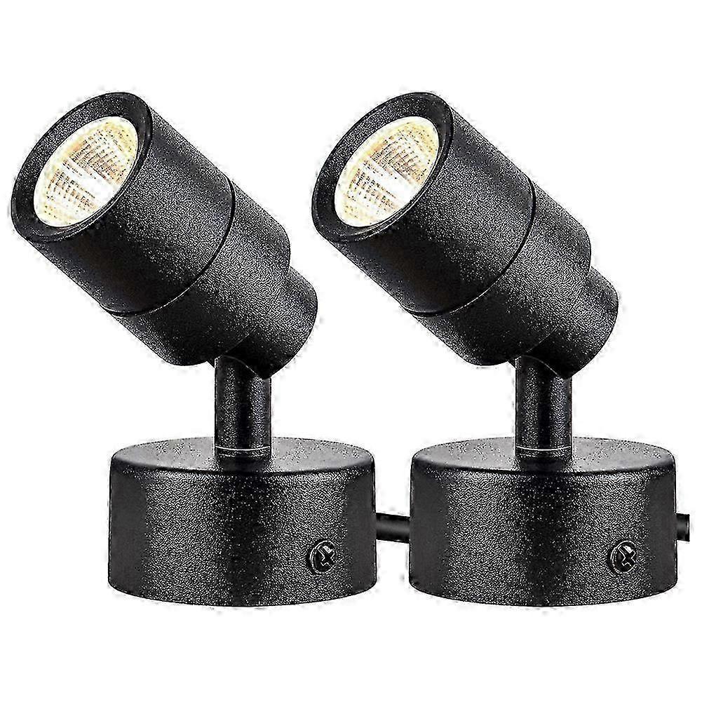 Indoor LED Spotlight 2-Pack, 3W Floor Uplights, 3000K Warm White Accent Lighting for Home Decor