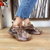 Johnature Genuine Leather Shoes Women Sneakers Lace-up Retro Mixed Colors Spring Handmade Concise Platform Sneakers