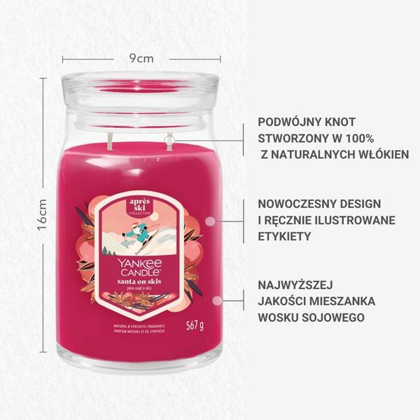 Yankee Candle Signature Große Kerze im Glas Santa auf Skiern 567g