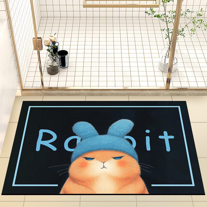 Cartoon Tier Badezimmermatte Rutschfeste Schnelltrocknende Matte Haushaltstoilettenteppich Saugfähige Matte für Badezimmertür