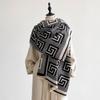 New Winter Cashmere Geometry Scarf for Women Shawl Wrap Female Pashmina Luxury Brand Poncho Thick Blanket Warm Bufanda Echarpe