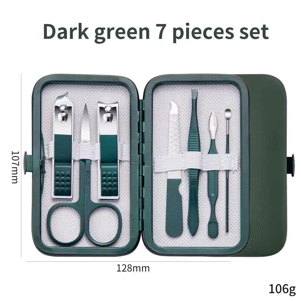 

7/10/12/18Pcs Manicure Set Stainless Steel Nail Cutter Fingernail Clippers Trimmer Eyebrow Scissor Tweezers Ear Spoon Facial Car