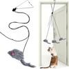 Jouet de simulation pour chat - Souris - Jouet amusant à suspendre - Porte rétractable - Bâton à gratter - Corde à gratter - Jouet interactif pour chat