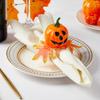 Halloween Decorative Napkin Button New Halloween Pumpkin Skull Napkin Ring Easter Pumpkin Maple Leaf Napkin Ring