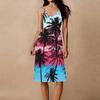 Women's Spaghetti Strap Backless Bow Loose Casual Beach Holiday Dress Sundress