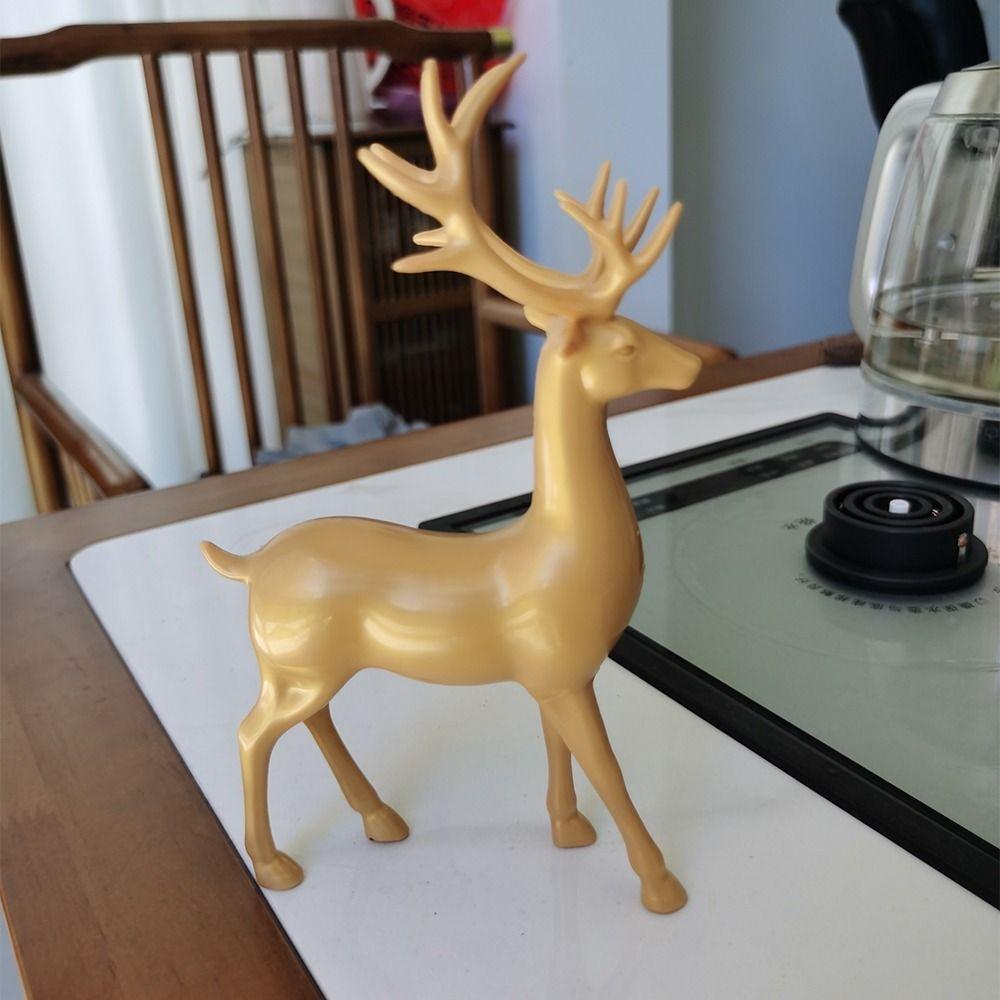 Kreativní stolní ozdoba ve tvaru jelena Moderní figurka losa Elegantní vánoční soška jelena Výstavka na krbovou římsu