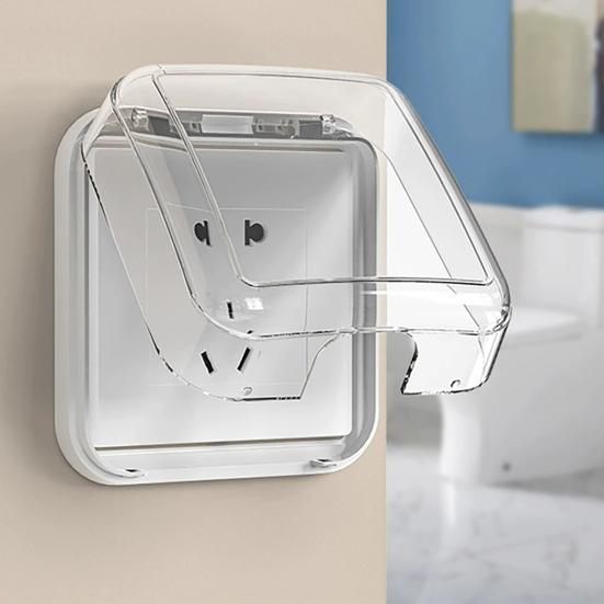 Wall Switch Cover Box Self-Adhesive Wall Mounted Waterproof Clear Wall Light Socket Doorbell Cover Guard Bathroom Accessories
