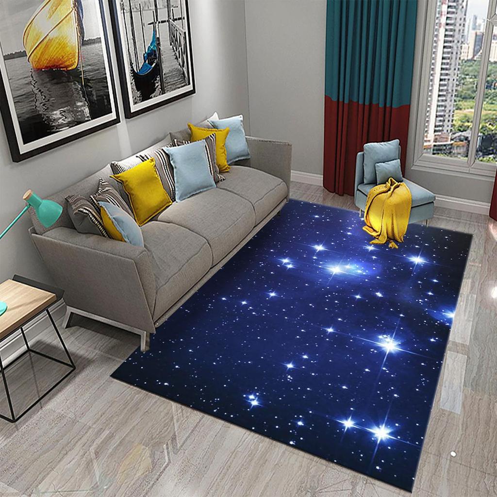 Star Carpet Space Galaxy Area Rug for Living Room Coffee Chair Bedroom Bathroom Entrance Non-slip Rug Carpet for Home Decor