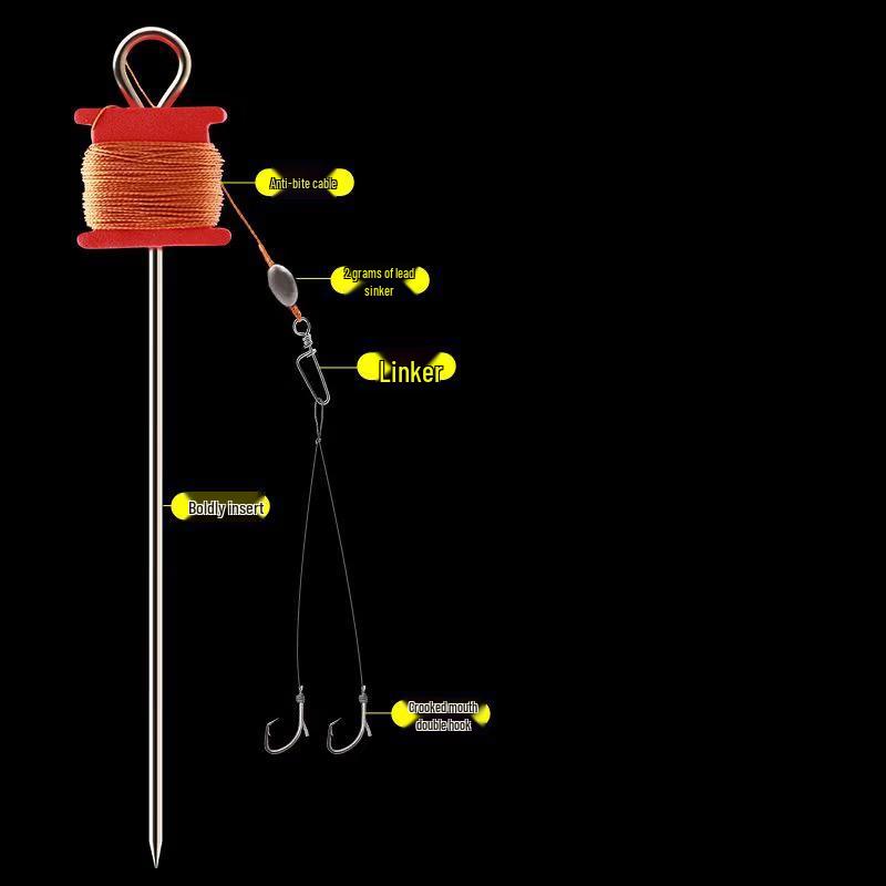 Turtle Fishing Hook Set with 10m Line and Ground Stake