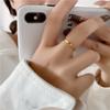 Korean Geometric Titanium Steel Index Ring: Fashionable, Simple, Celebrity Style for Women