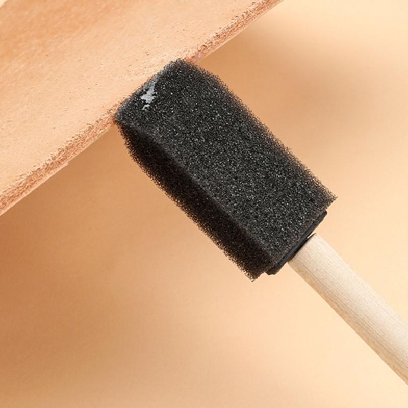 Sponge Brushes Set For Painting And Crafting With Foam Heads And Ergonomic Wood Grips for Various Painting Coloring Task
