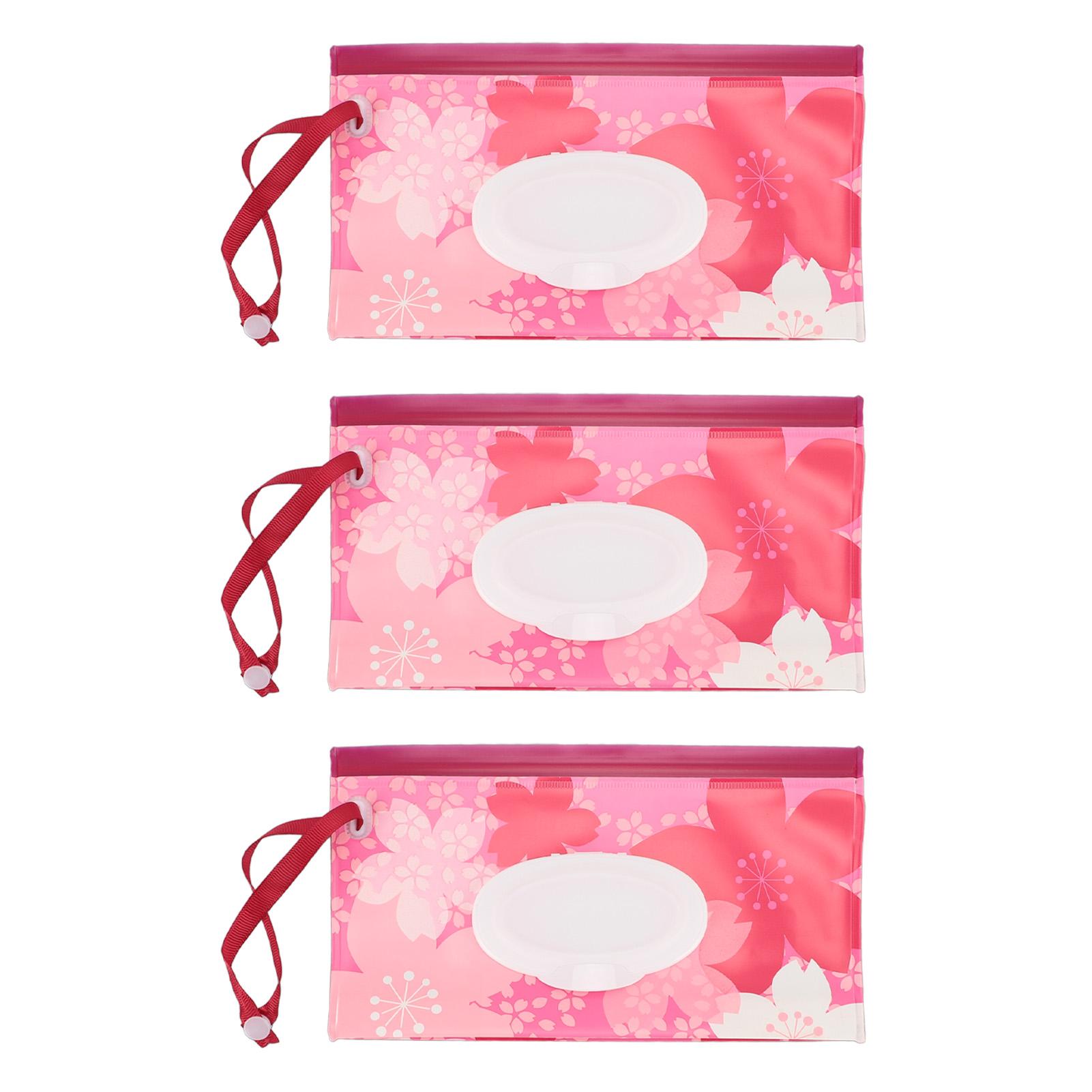 

3 шт. Диспенсер для детских салфеток Портативный с петлей Многоразовый держатель для салфеток ЭВА с цветочным принтом Детские салфетки