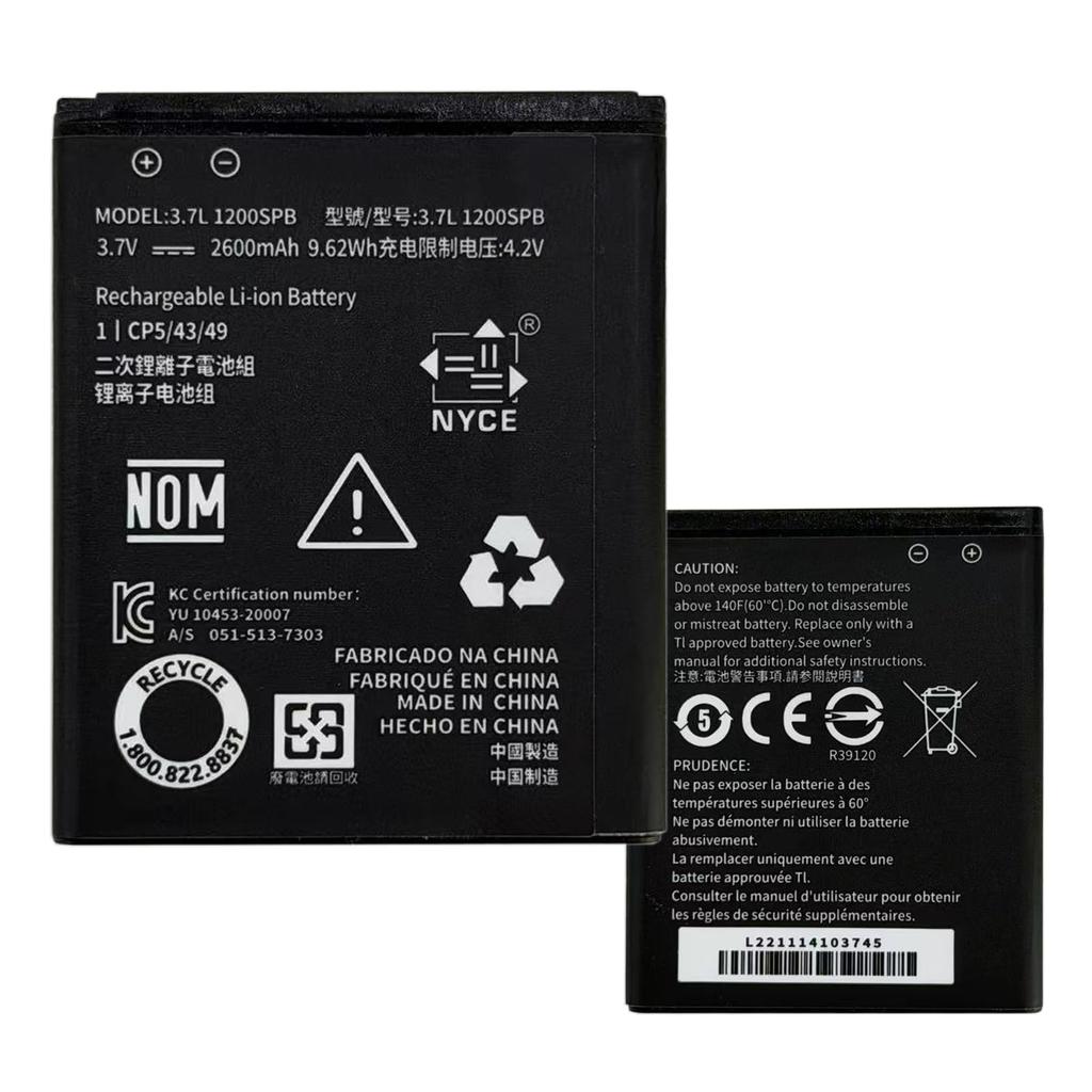(1 Piece) HIGHAKKU Compatible 3.7L 1200SPB 2600mAh Battery for Texas Instruments Battery TI-Nspire CX and CX CAS & Instruments TI-84 Plus CE Calculato