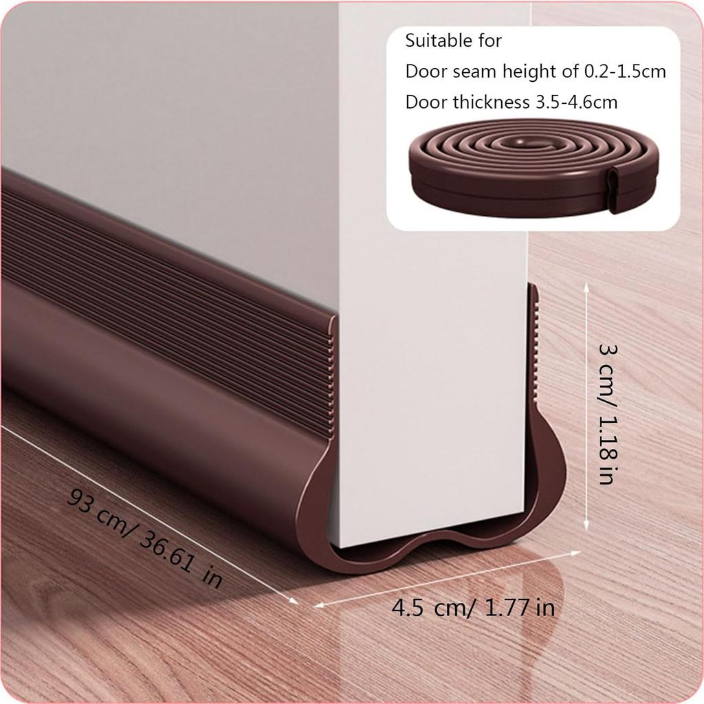 Soundproof Door Seal, Soundproof Door Draft Stopper PVC Seal Strips Efficiency Door Bottom Sealing Strips for Noise Reduction & Insulation
