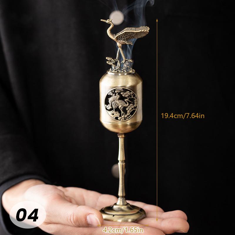 

Metal Magpie Hollow Lamp Sandalwood Fragrance Censer Backflow Incense Holder Tea House Ornaments Study Room Home Decor Crafts