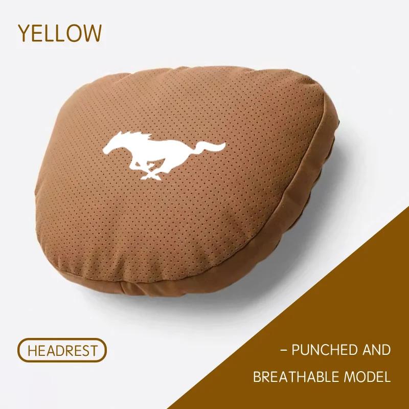 For Ford Mustang GT EcoBoost Convertible Mach-E Dark Horse Mach 1 Accessories Car Neck Headrest Pillow Seat Lumbar Protection