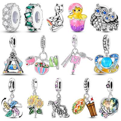 Copper Charms Luminous Planet Windmill Cactus Beads Charm Fit Original Bracelet Diy Pendants Jewelry Gift For Women