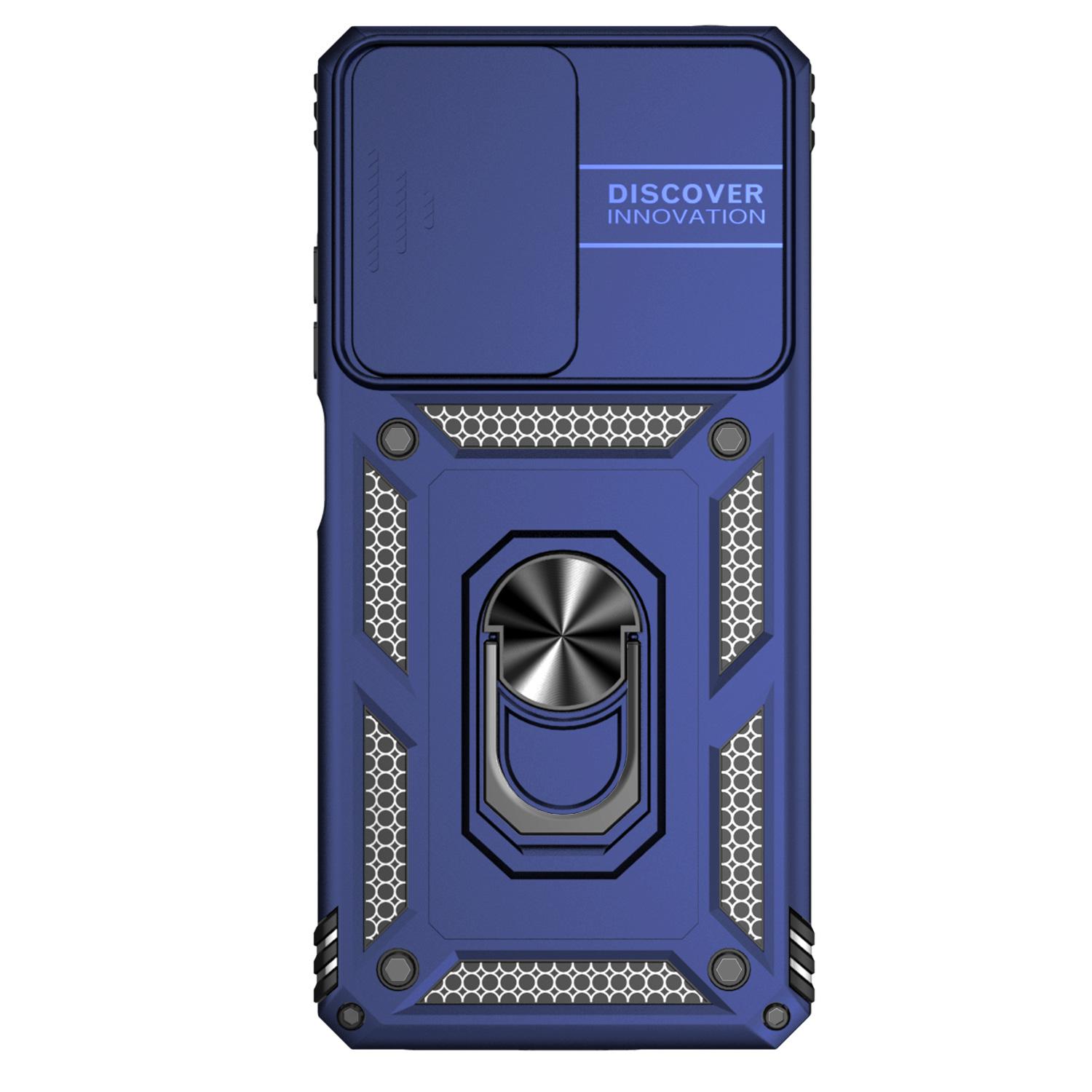 

Для Xiaomi Редми Примечание 12 Про (5G)/ Xiaomi Poco X5 Pro бронированный чехол для телефона Защита объектива камеры Металлическое кольцо-подставка Противоударный чехол Redmi Note 12 Pro (5G) синий