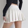 Split Pleated Skirt Women Summer High Waist A-line Slim Mini Skirt Grey Preppy Tennis Vintage Korean Casual