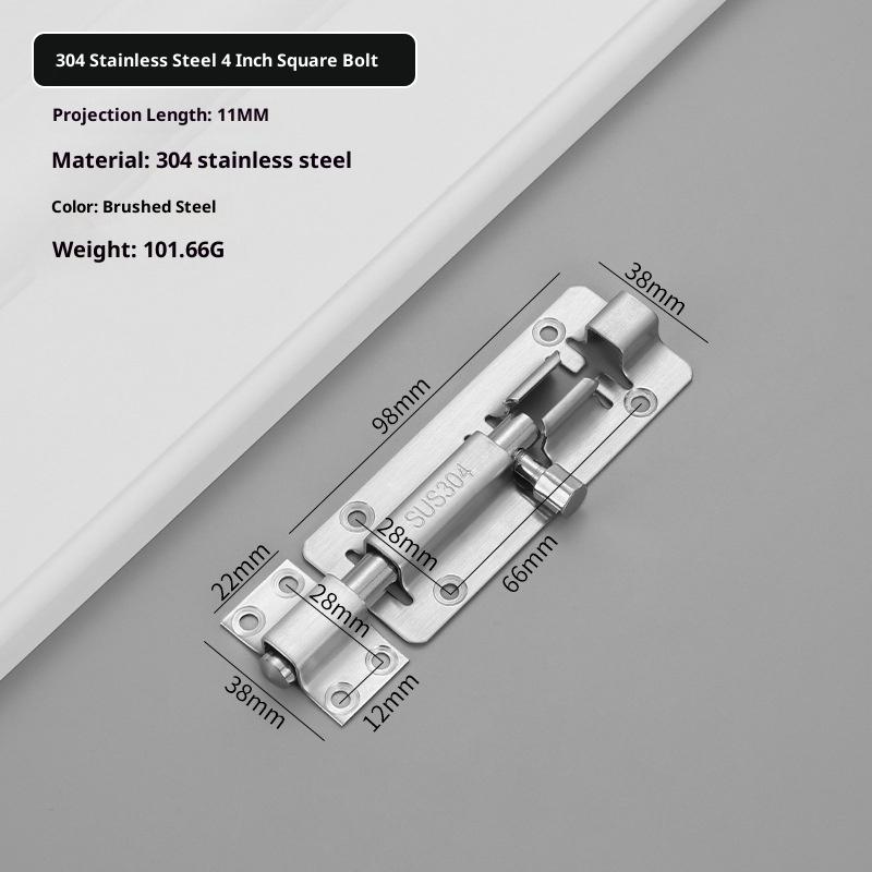 201/304 Edelstahl Tor Sicherheits-Türriegel Riegelverschluss Bolzen 3/4/5/6/8/10/12 Zoll Türriegel Beschläge Für Heimwerker