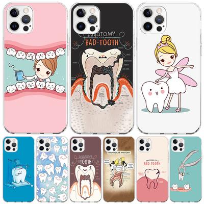 Wisdom Teeth Dentist Tooth Case Phone Cover for Apple Iphone 16 15 14 13 12 Mini 11 Pro Max 16E X XS XR 7 Plus 8 + SE 2020 Trend