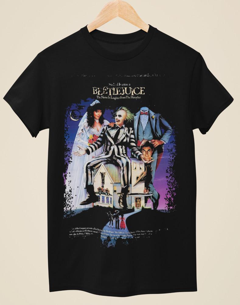 Beetlejuice - Movie Poster Inspired Unisex Black T-Shirt Unisex T-Shirt XXXXL