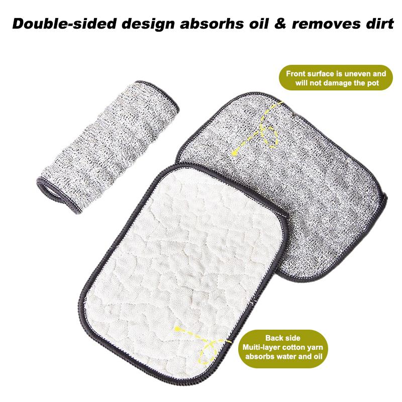 5 Stück Spülschwamm Wiederverwendbar Doppelseitig Pfanne Topf Geschirr Lappen Magische Schwämme Scheuerschwämme Haushaltsküche Badezimmer Reinigungswerkzeug