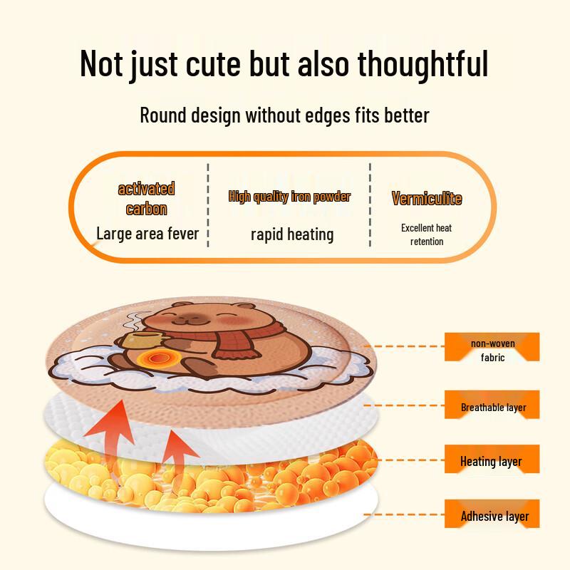 Changbaosen Capybara Kids' Round Self-Heating Body Patches