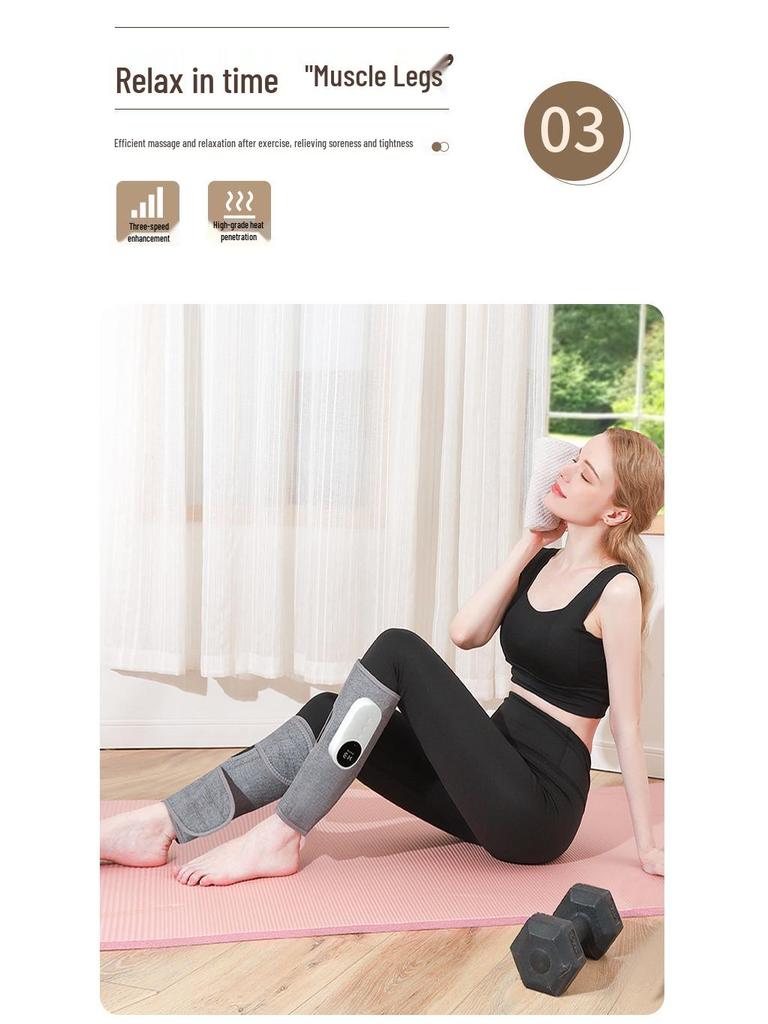 Smart Electric Leg Massager: Multi-functional, Auto, with Heat Compress for Calves
