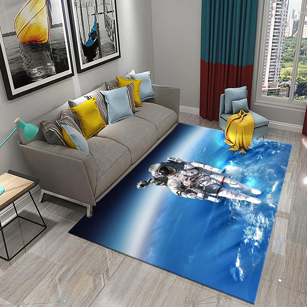 Astronaut Carpet Galaxy Universe Outer Space Moon Floor Mat Non Slip Rugs Door Mat Carpet for Living Room Bedroom Home Decor