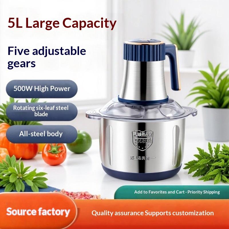 Powerful 5L Electric Meat Grinder Featuring Stainless Steel Build for All-in-One Food Chopping Solutions