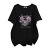 Women's Plus Size Loose Fit Round Neck Mid-Length Short-Sleeve T-Shirt (200/300/350 jin)