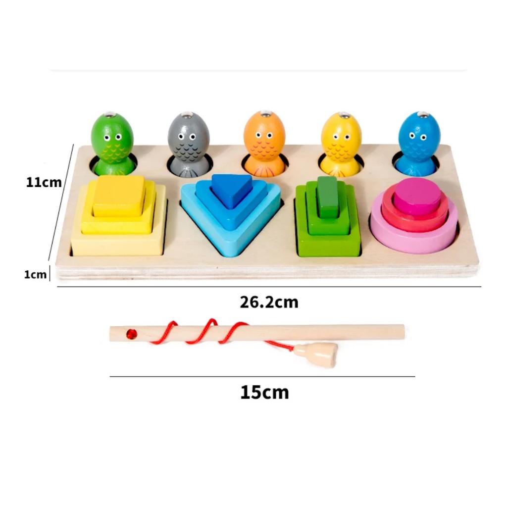 Montessori Wood Toys for Kids Wooden Sorting Stacking Toys for Baby Toddlers Educational Shape Color Sorter Preschool Kids Gifts