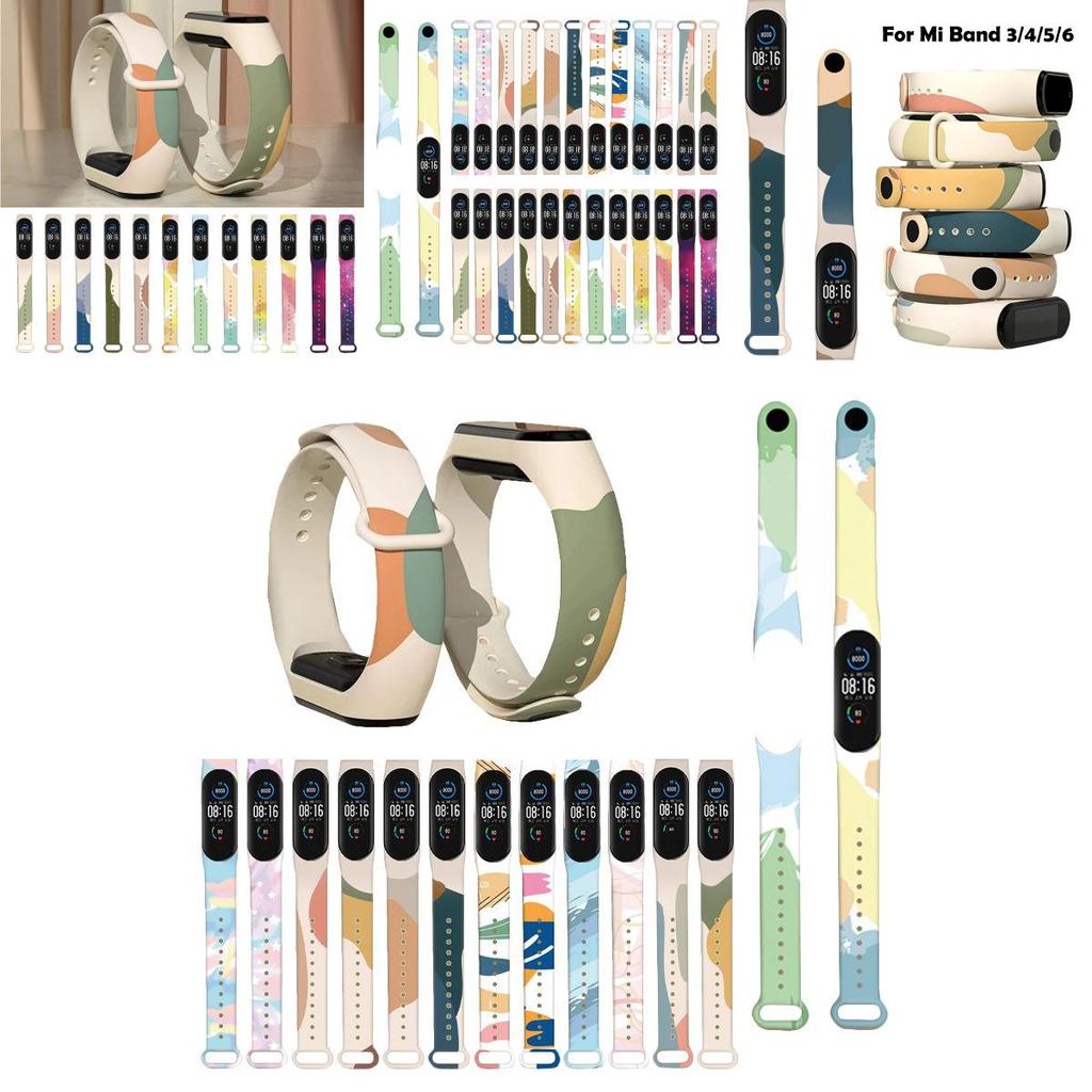 Replace Your Wristband With This Morandi Graffiti Strap For Xiaomi Mi Band 3/4/5/6