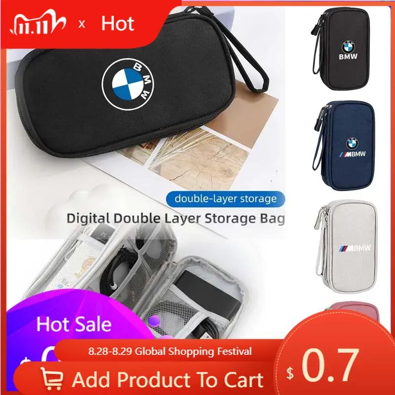 Car Sticker 2025 Hot Car USB torage Bag Cable Organiser For Digital Products Waterproof For Performance M5 BMW E46 e90 E60 Serie