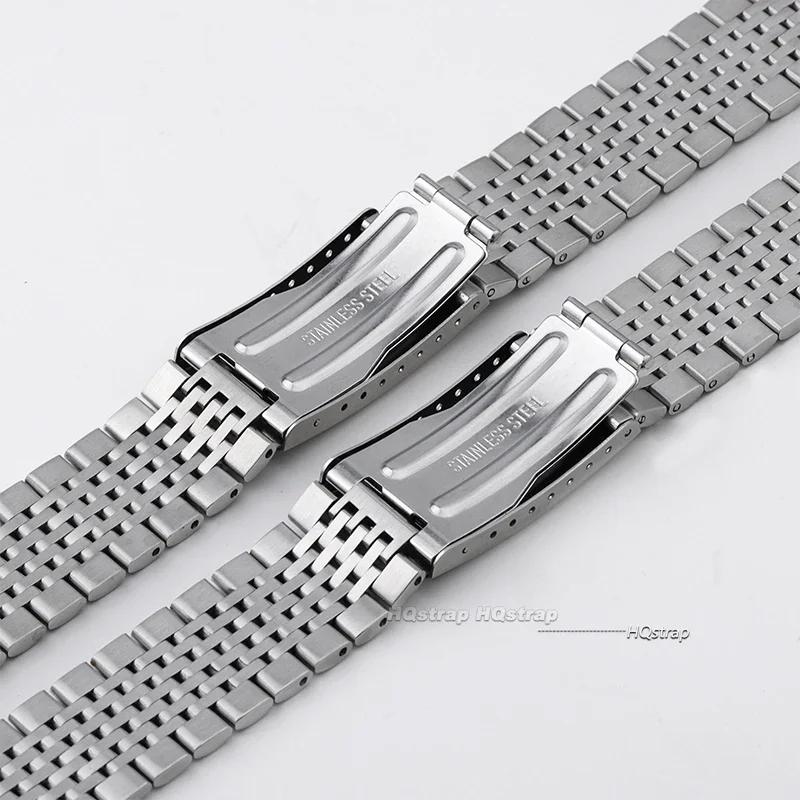 18mm 20mm 22mm Curved Flat End Stainless Steel Watch Band for Seiko Solid Metal Strap for Rolex Polished Matte Business Bracelet