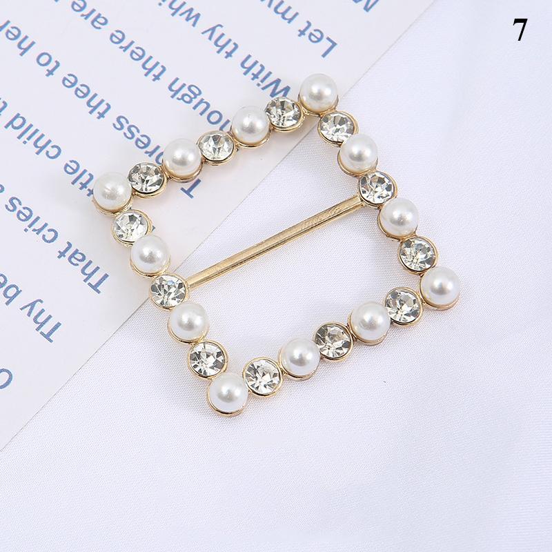 1Pcs Pearl Rhinestone Clothing Corner Knot Buckle Waist Buckle Silk Scarf Clothes T-Shirt Shirt Hem Buckle Luxury Decorative
